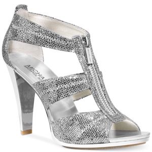 Silver Michael Kors Zipper Sandal